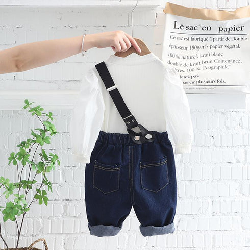 Spring and Autumn Girls Long Sleeve Set Two-Piece Set